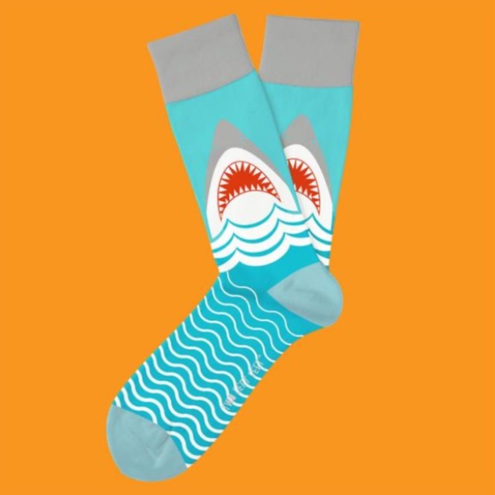 NWT Two Left Feet Jaws Socks